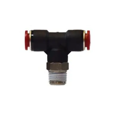 Midland Industries 20683 - Swivel Branch Tee, 6mm Push-In x 1/4" Push-In x 6mm Male BSPT, Composite,