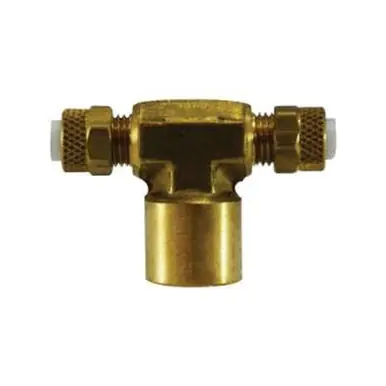 Midland Industries 20328 -Poly-Flo Branch Tee, 1/4" Tube OD x 1/4" NPT(F)F x 1/4" NPT(F), Brass