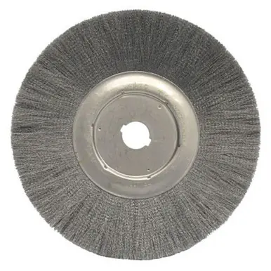 WEILER 01949 Narrow Face Crimped Wire Wheel 12" D .0104 Stainless 1-1/4" Arbor