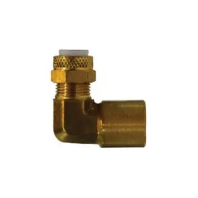 Midland Industries 20301 -Poly-Flo 90° Elbow, 3/16" Tube OD x 1/8" NPT(F)F, Brass