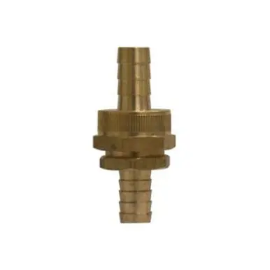 Midland Industries 30457 - Coupling Set w/ Hex Nut, 1/2" Hose Barbed x 1/2" Hose Barbed, Brass
