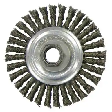 WEILER 36018 VortecPro Knot Wire Wheel 4" .02" Carbon Steel Wire 5/8"-11 Arbor