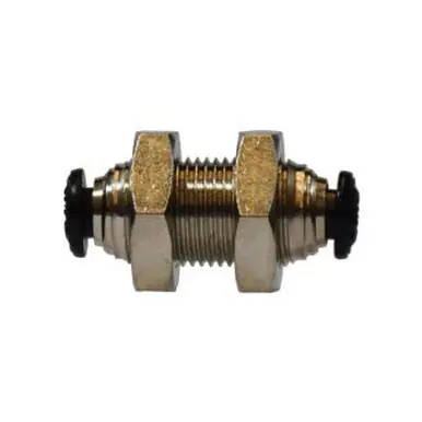 Midland Industries 20733N - Bulkhead Straight Union, 5mm Push-In x 5mm Push-In, Brass,