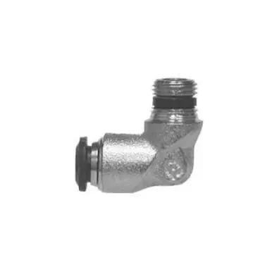 Midland Industries 20073N - 90° Fixed Elbow, 3/8" Tube OD x 3/8" Male NPTF, Brass, Nickel-Plated
