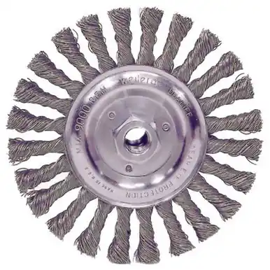 WEILER 80796 Roughneck Stringer Bead Wheel, 6" Dia, 1 1/2" Trim, .023" Wire