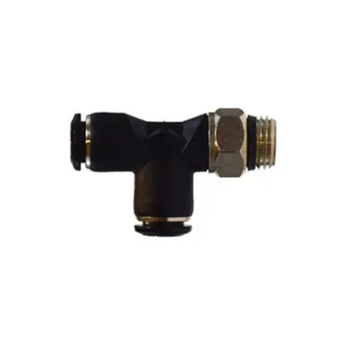 Midland Industries 20674 - Swivel Run Tee, 8mm Push-In x 1/4" Male BSPT x 8mm Push-In Tube,
