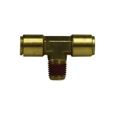 Midland Industries 720806 - Branch Tee, 1/2" Push-In x 3/8" MIP x 1/2" Push-In, Brass