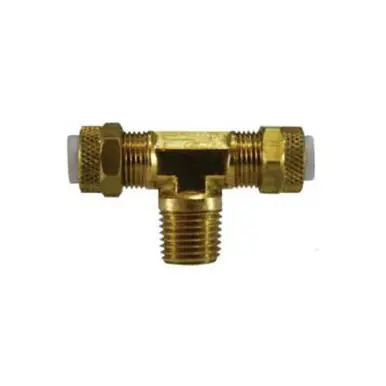 Midland Industries 20320 -Poly-Flo Branch Tee, 1/4" Tube OD x 1/4" Tube OD x 1/4" NPT(M)F, Brass