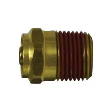 Midland Industries 680606 - Straight Connector, 3/8" Tube OD x 3/8" Male NPTF, Brass