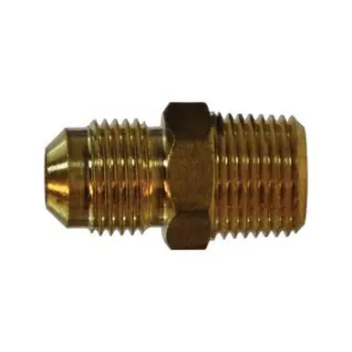 Midland Industries 704048-0304 - Half Union Adapter, 3/16" SAE 45° Male Flared x 1/4" MIP, Brass