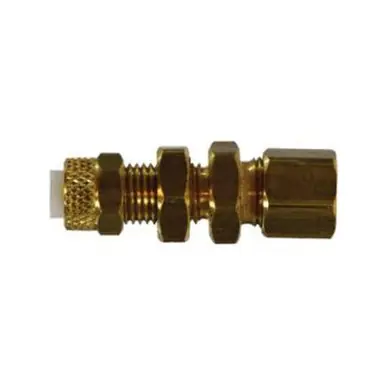Midland Industries 20333 -Poly-Flo Bulkhead Union, 1/4" Tube OD x 1/4" Compression, Brass