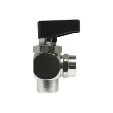 Midland Industries 46672 - 90° Angle Mini Ball Valve, 3/8" Nominal, FIP x FIP, 250 psi Pressure