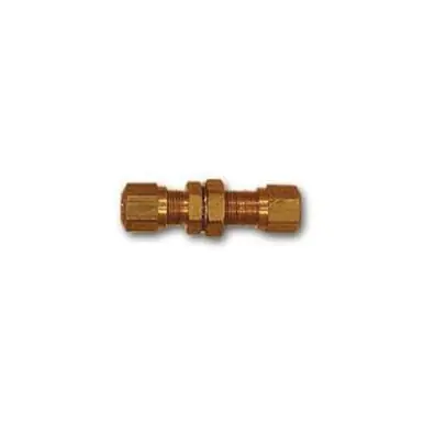 Midland Industries NT62BH-3 - Bulkhead Union, 3/16" Tube OD x 3/16" Tube OD, Brass
