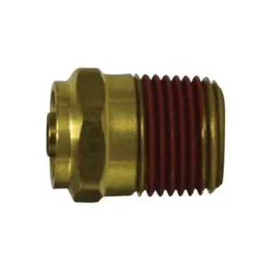 Midland Industries 680402 - Straight Connector, 1/4" Tube OD x 1/8" Male NPTF, Brass