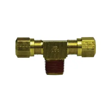 Midland Industries 38131 - Branch Tee, 3/16" Tube OD x 3/16" Tube OD x 1/8" NPT(M)F, Brass