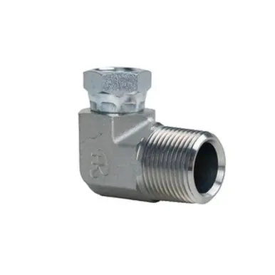 Midland Industries 1501126 - 90° Swivel Adapter Elbow, 3/4" Male Pipe x 3/8" FNPSM Swivel, Steel