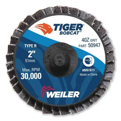 WEILER 50947 2" Bobcat Mini Abrasive Flap Disc Conical (Ty29) Type R Mount 40Z (10pk)