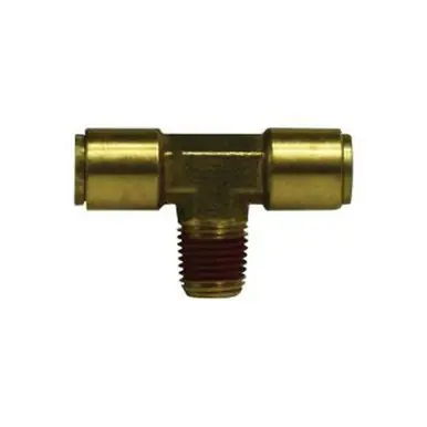 Midland Industries 720402 - Branch Tee, 1/4" Push-In x 1/8" MIP x 1/4" Push-In, Brass