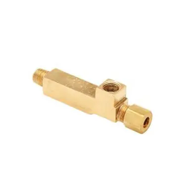 Midland Industries 276X4 - Barstock Adapter Tee, 1/8" MPT x 1/8" FPT x 1/4" Compression, Brass
