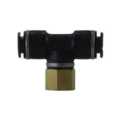Midland Industries 770806C - Branch Tee, 3/8" Push" Tube x 1/2" NPT(F) x 3/8" Push" Tube, Composite