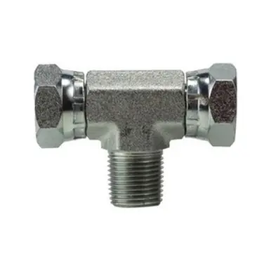 Midland Industries 160144 - Swivel Branch Tee, 1/4" FNPSM x 1/4" FNPSM x 1/4" Male Pipe, Steel