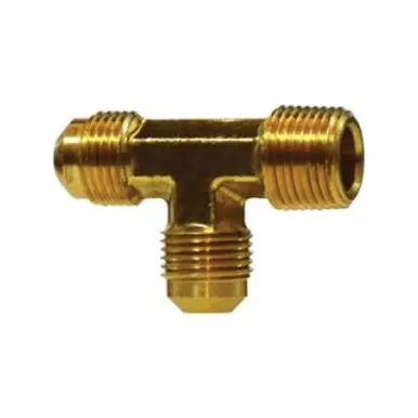 Midland Industries 10353 - Run Tee, 1/2" SAE 45° Male Flared x 3/8" Male NPTF x 1/2" SAE 45° Male