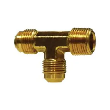 Midland Industries 10352 - Run Tee, 3/8" SAE 45° Male Flared x 1/2" Male NPTF x 3/8" SAE 45° Male
