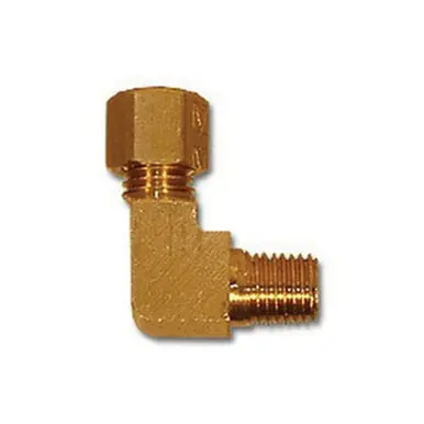 Midland Industries 284X2 - 90° Elbow, 1/8" Tube OD x 1/8" MPT, Brass