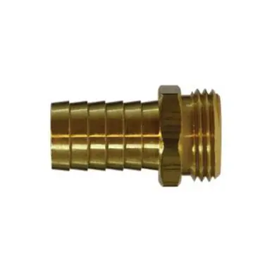 Midland Industries 30042 - Straight Male End Hex Adapter, 3/4" Garden Hose Barbed x 3/4" MGH, Brass