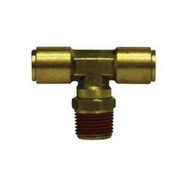 Midland Industries 720804S - Swivel Branch Tee, 1/2" Push" Tube x 1/4" MIP x 1/2" Push" Tube, Brass