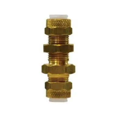 Midland Industries 20339 -Poly-Flo Bulkhead Union, 3/8" Tube OD x 3/8" Tube OD, Brass