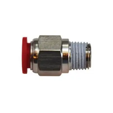 Midland Industries 20631 - Straight Adapter, 4mm Push-In x 1/4" Male BSPT, Composite, Nickel-Plated