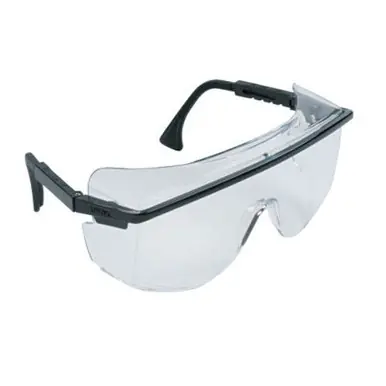 Honeywell S2500 Astrospec OTG 3001 Eyewear, Clear Lens, Anti-Scratch, Hard Coat, Black Frame