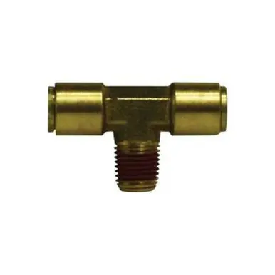 Midland Industries 720604 - Branch Tee, 3/8" Push-In x 1/4" MIP x 3/8" Push-In, Brass
