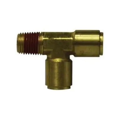 Midland Industries 710402 - Run Tee, 1/4" Tube OD x 1/8" MIP x 1/4" Tube OD, Brass