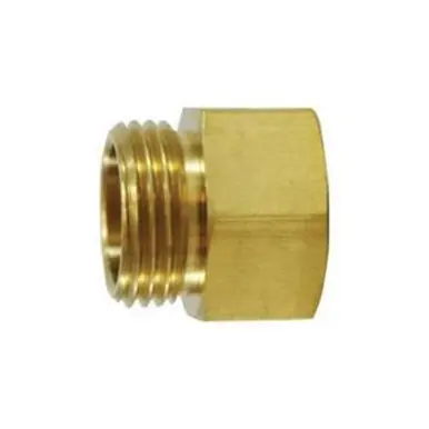 Midland Industries 30074 - Straight Rigid Adapter, 3/4" MGH x 1" NPT(F)F, Brass