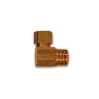 Midland Industries 69-42 - 90° Elbow, 1/4" Compression x 1/8" MPT, Brass