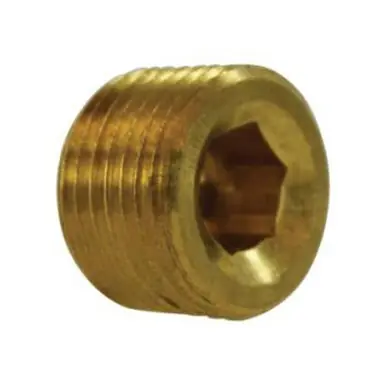 Midland Industries 706115-06 - Countersunk Hex Plug, 3/8" NPT(M)F, Brass