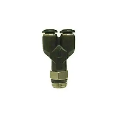 Midland Industries 20818 - Swivel Wye Connector, 6mm Push" Tube x 1/4" MPT x 6mm Push" Tube,