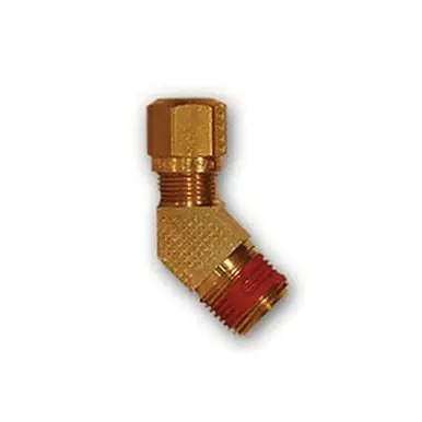 Midland Industries NT6945-62VS - 45° Elbow w/ RTS, 3/8" Tube OD x 1/8" NPT(M)F, Brass