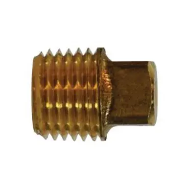 Midland Industries 706114-04 - Square Head Solid Plug, 1/4" MIP, 0.8" Brass