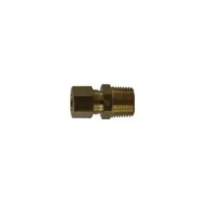 Midland Industries 700088-0402 - Tank Connector, 1/4" Compression x 1/8" MIP, Brass