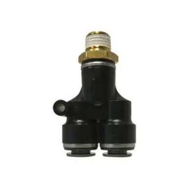 Midland Industries 620606C - Branch Wye, 3/8" Push" Tube x 3/8" NPT(M) x 3/8" Push" Tube, Composite