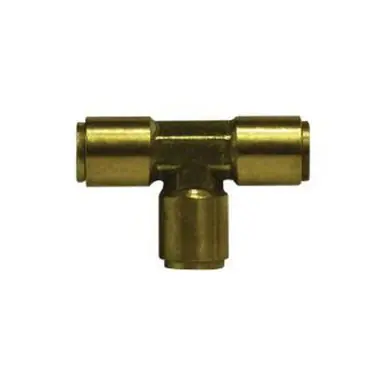 Midland Industries 640400 - Union Tee, 1/4" Push-In x 1/4" Push-In x 1/4" Push-In, Brass