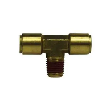 Midland Industries 720606 - Branch Tee, 3/8" Push-In x 3/8" MIP x 3/8" Push-In, Brass