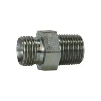 Midland Industries 78258 - Hex Nipple, 1/2" Male BSPP x 1/2" NPT(M), Steel