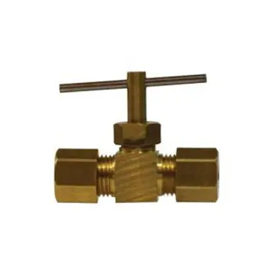 Midland Industries 46022 - Needle Valve, 5/16" Nominal, Compression, 150 psi Pressure, Brass Body