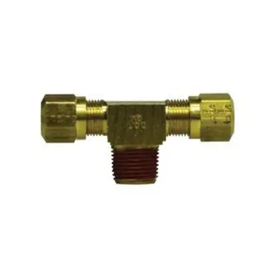 Midland Industries 38142 - Branch Tee, 1/2" Tube OD x 1/2" Tube OD x 1/2" Male NPTF, Brass