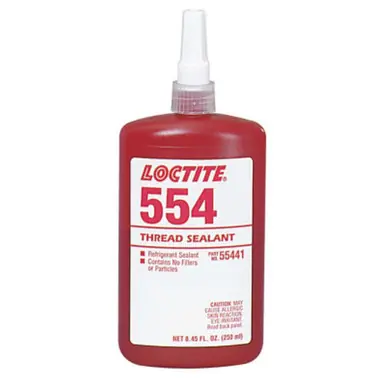 LOCTITE 135489 554 Thread Sealant, Refrigerant Sealant, 250ml Bottle, Red