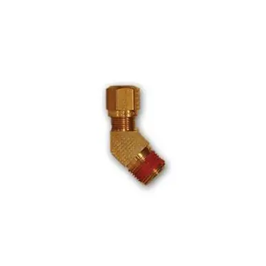 Midland Industries NT6945-44VS - 45° Elbow w/ RTS, 1/4" Tube OD x 1/4" Male NPTF, Brass